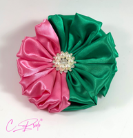Pink & Green Women’s Lapel Flower
