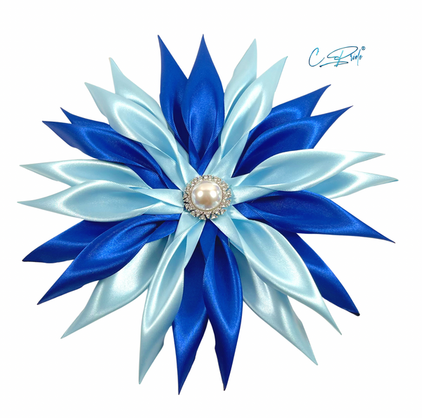 Royal & Light Blue Star Flower Women's Lapel Pin