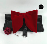 Burgundy Velvet Butterfly Bow Tie