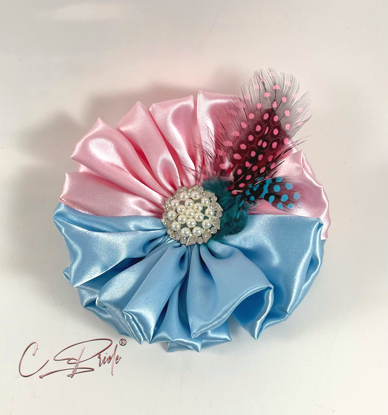 Pink & Blue Feather Women’s Lapel Flower