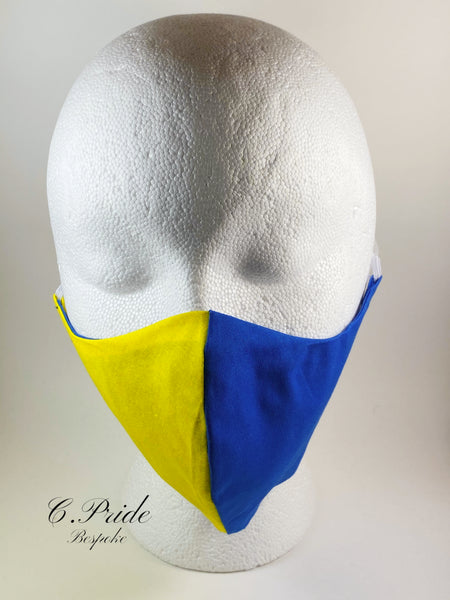 Yellow & Royal Blue Face Mask