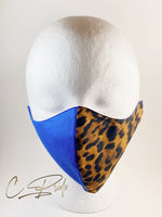 Blue & Leopard Face Mask