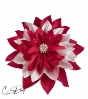 Red & White English Rose Women’s Lapel Flower