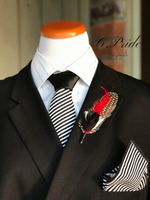 Black & White Striped Two Toned Necktie