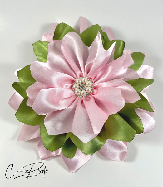 Light Pink & Sage Green English Rose Women’s Lapel Flower