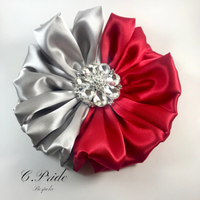 Red & Silver Women’s Lapel Flower