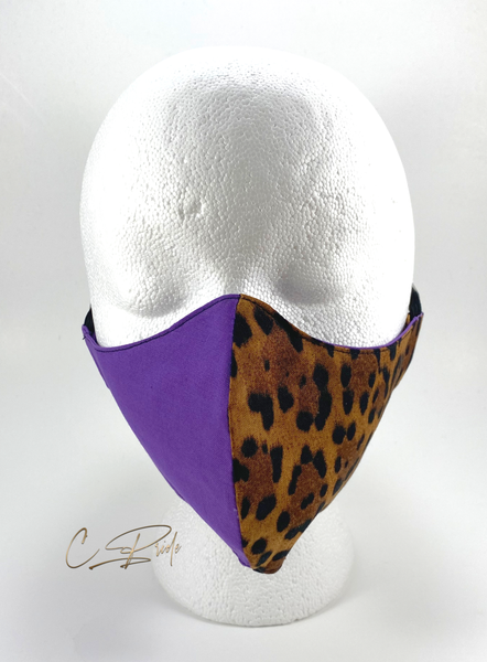 Purple & Leopard Face Mask