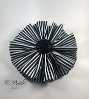 Black & White Striped Women’s Lapel Flower