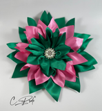 Pink & Dark Green English Rose Women’s Lapel Flower