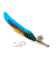 Light Blue Feather Lapel Pin