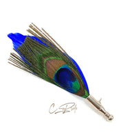Royal Blue Feather Lapel Pin