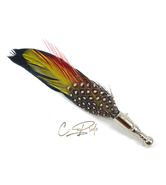 Black & Yellow Feather Lapel Pin