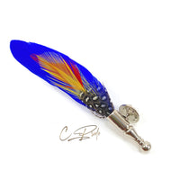 Royal Blue Feather Lapel Pin